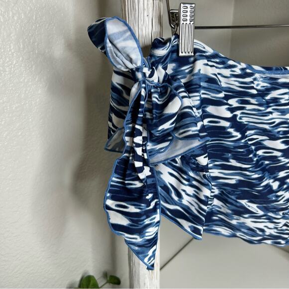 Smart &‎ Sexy Swim Skirt Ruffle Tie Blue Abstract Swimsuit Bottoms XL - Picture 2 of 7